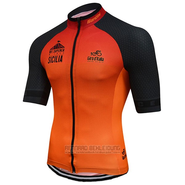 2017 Fahrradbekleidung Giro D'italien Etna Aracione Trikot Kurzarm und Tragerhose